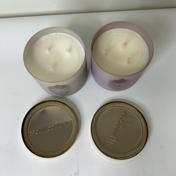 Bath & Body Works Marshmallow Fireside & Raspberry Mimosa 3-Wick Candle 14.5 Oz - Picture 4 of 6